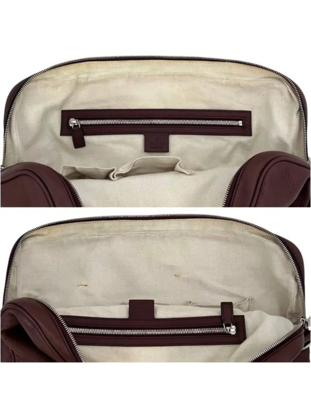 Gucci Briefcase Bordeaux Interlocking Document Gray Leather GG Business